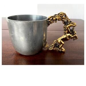 Ballena Bay Pewter Mug with Figural Brass Handle, 1988 Inscribed